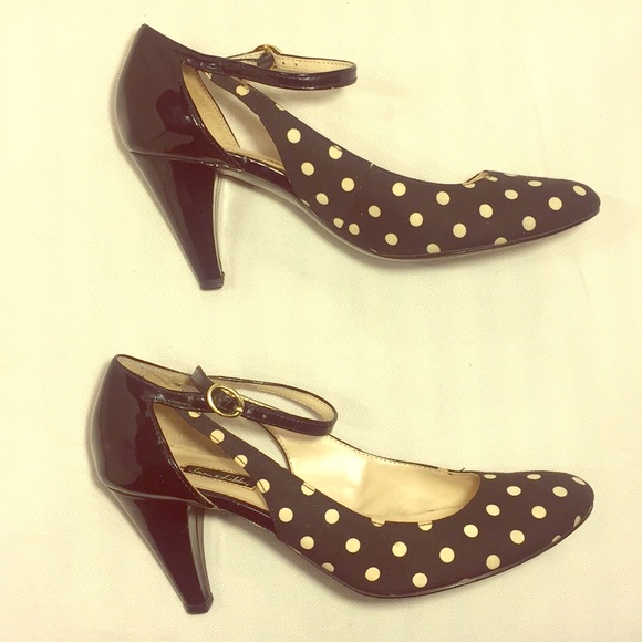 Sam & Libby Shoes - Sam and Libby pinup polkadot black shoes 8 M EUC